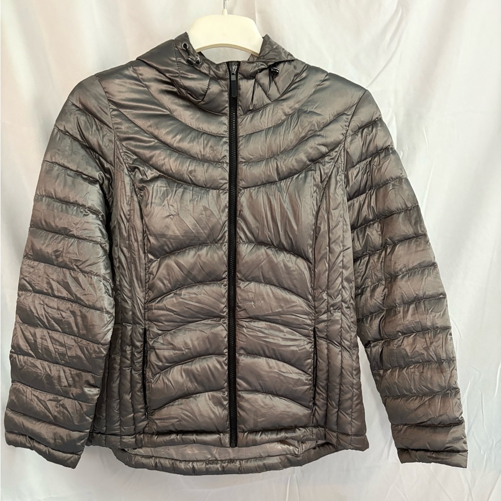 Andrew Marc Metallic Gray Puffer Jacket
